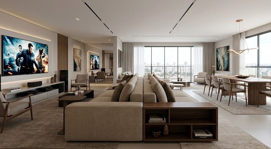 Sofá Ilha: O Design Duplo e Elétrico que Revoluciona Ambientes Integrados