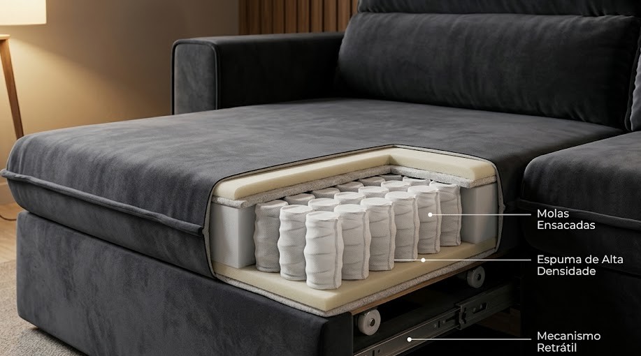 Sofá Retrátil Sem Caixa