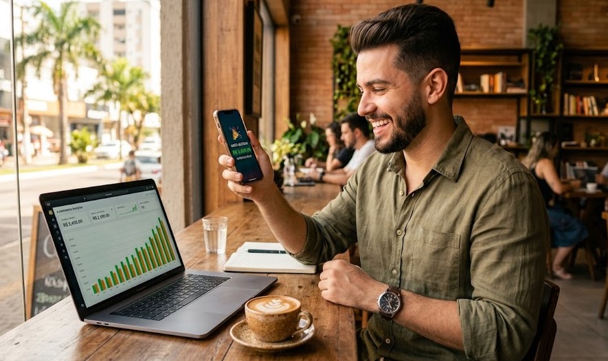 Vendedor da Shopee preparando diversas caixas e pacotes de estoque de produtos vendidos para envio nos correios.